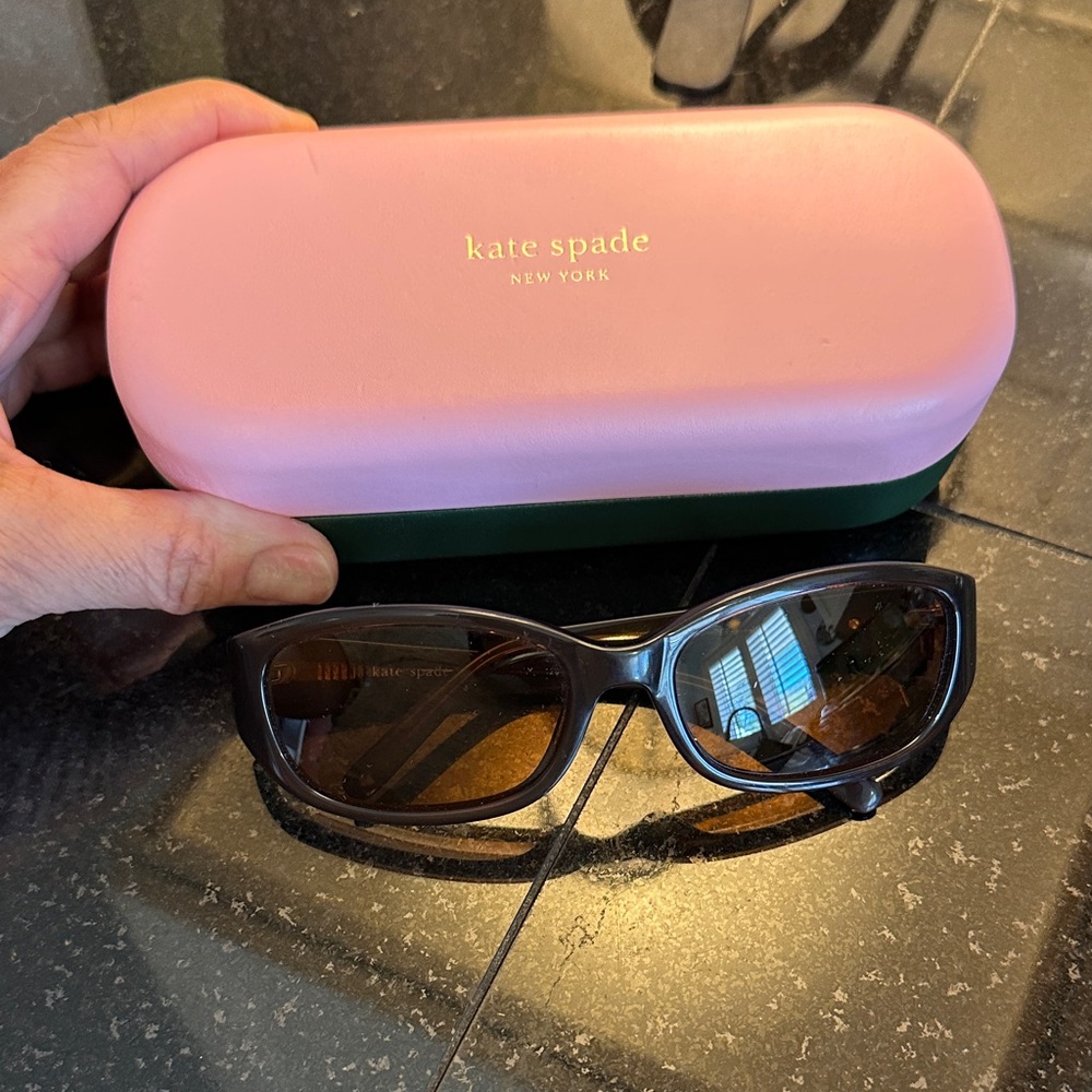 Kate Spade pink and green Sunglasses case